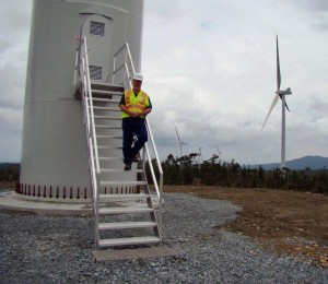 John Horgan checks out the Cape Scott Wind Farm